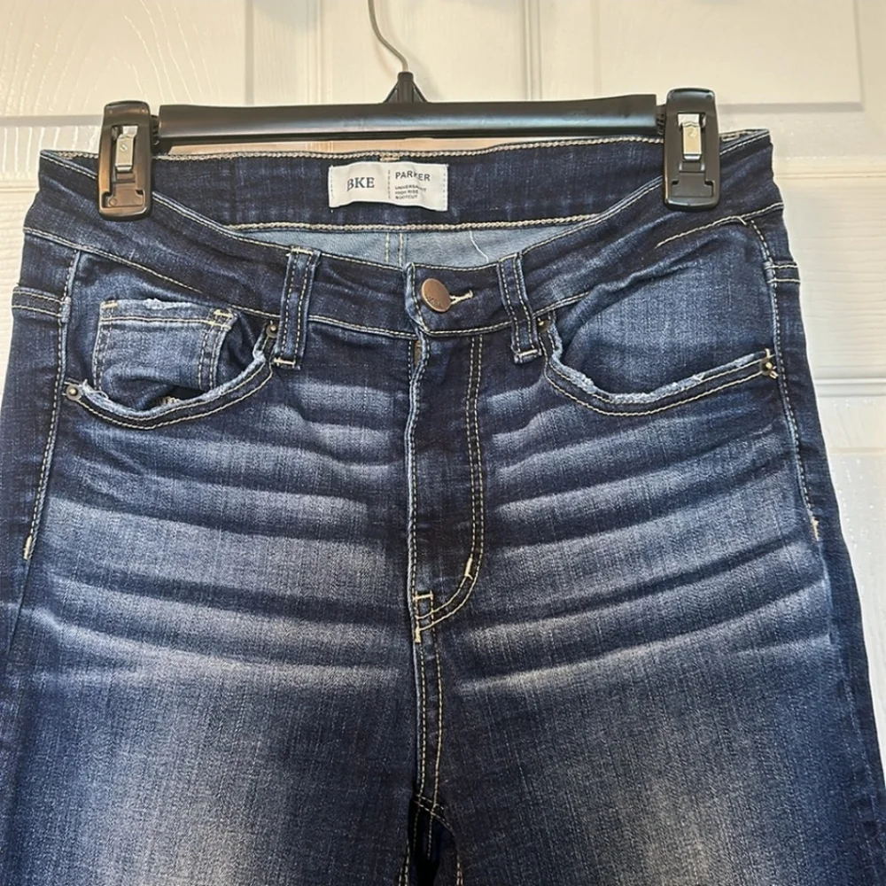 BKE Buckle Parker Boot Stretch Jeans Teeter High Rise Teeter Dark Sz 24 - Picture 9 of 16